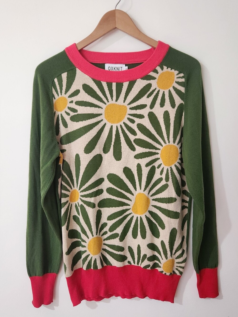 Oxknit Daisy Colorblock Sweater XL